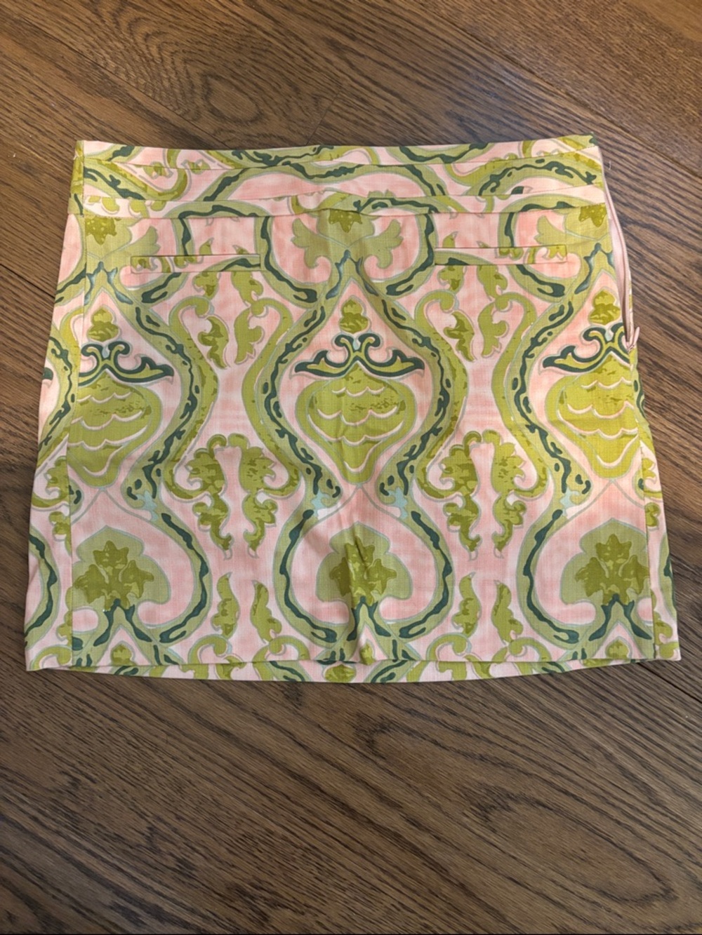 J. Crew Pink and Green Printed Mini Skirt